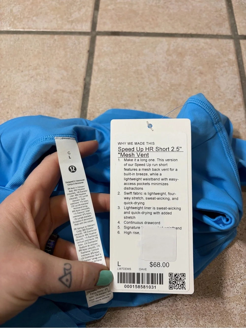 NWT Lululemon Speed Up High-Rise Short *2.5